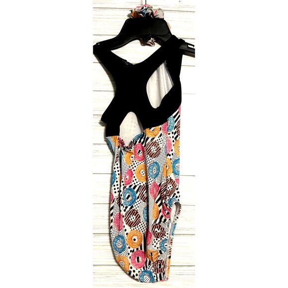 SNOWFLAKE Gymnastics Dance LEOTARD Adult Xsmall DONUTS With Matching Scrunchie - Picture 3 of 7
